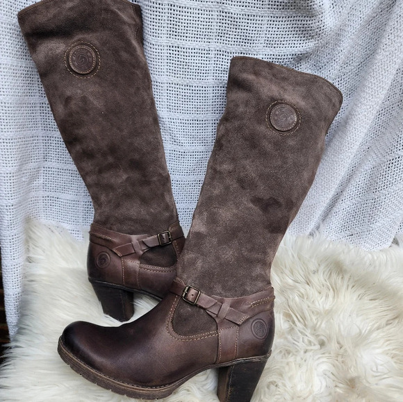 Remonte mocha suede heeled boots 9.5 - Picture 1 of 16